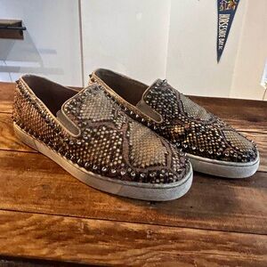 Christian Louboutin Python Pik Boat Shoes